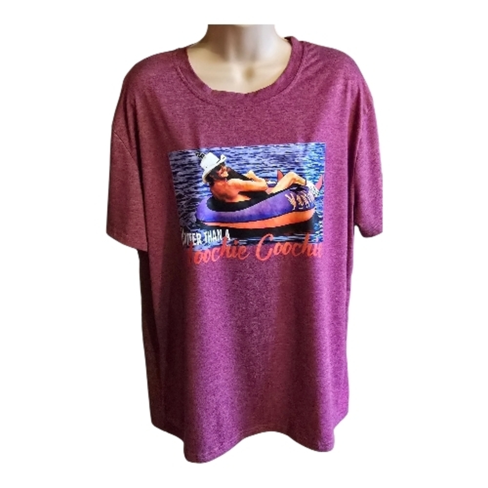 Alan Jackson Inspired Graphic Tee “Hotter Than A Hoochie Coochie” Burgundy XXL